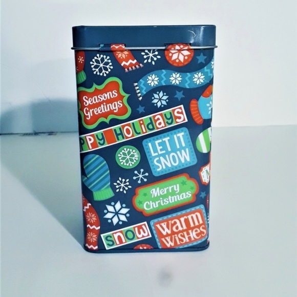 Seasons Greetings Blue Holiday Reusable Tin - Picture 4 of 8